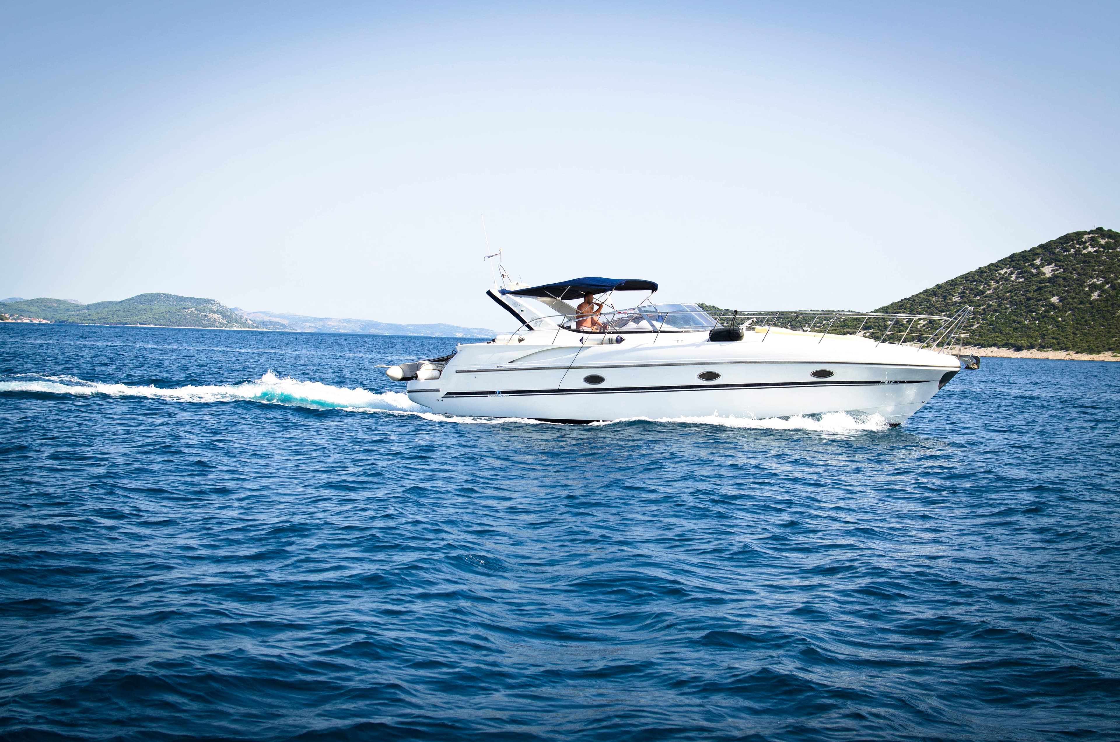 Premium boat on open water